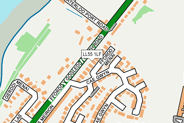 LL55 1LF map - OS OpenMap – Local (Ordnance Survey)