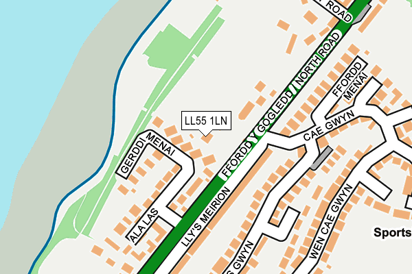 LL55 1LN map - OS OpenMap – Local (Ordnance Survey)
