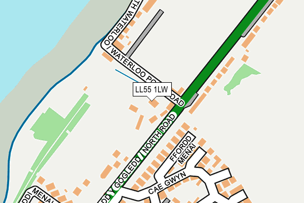 LL55 1LW map - OS OpenMap – Local (Ordnance Survey)