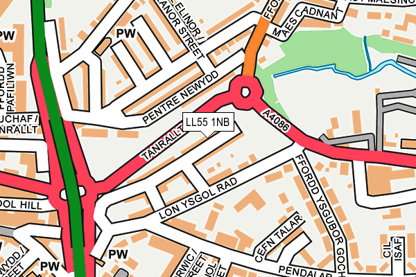 LL55 1NB map - OS OpenMap – Local (Ordnance Survey)