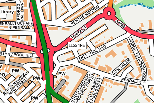 LL55 1NE map - OS OpenMap – Local (Ordnance Survey)