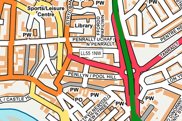 LL55 1NW map - OS OpenMap – Local (Ordnance Survey)