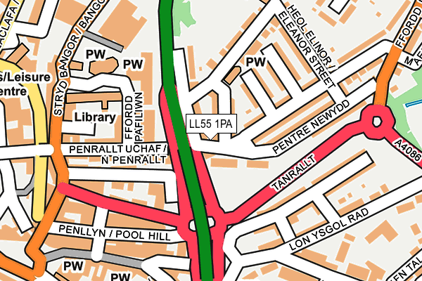 LL55 1PA map - OS OpenMap – Local (Ordnance Survey)