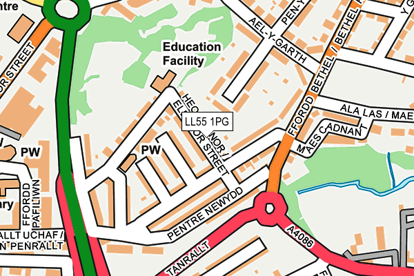 LL55 1PG map - OS OpenMap – Local (Ordnance Survey)