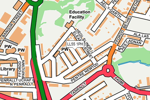 LL55 1PH map - OS OpenMap – Local (Ordnance Survey)