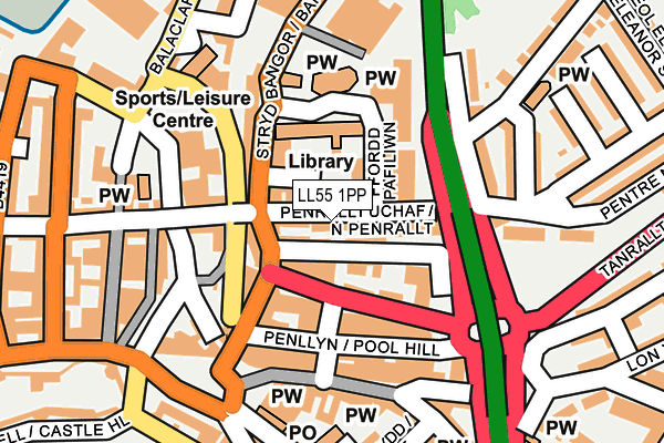 LL55 1PP map - OS OpenMap – Local (Ordnance Survey)