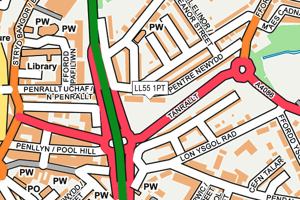 LL55 1PT map - OS OpenMap – Local (Ordnance Survey)