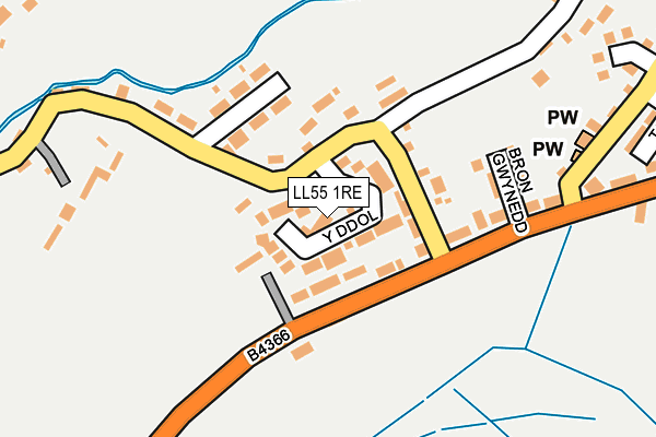 LL55 1RE map - OS OpenMap – Local (Ordnance Survey)