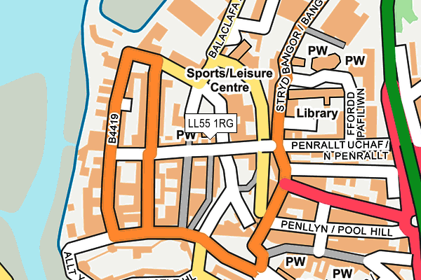 LL55 1RG map - OS OpenMap – Local (Ordnance Survey)