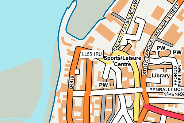 LL55 1RU map - OS OpenMap – Local (Ordnance Survey)