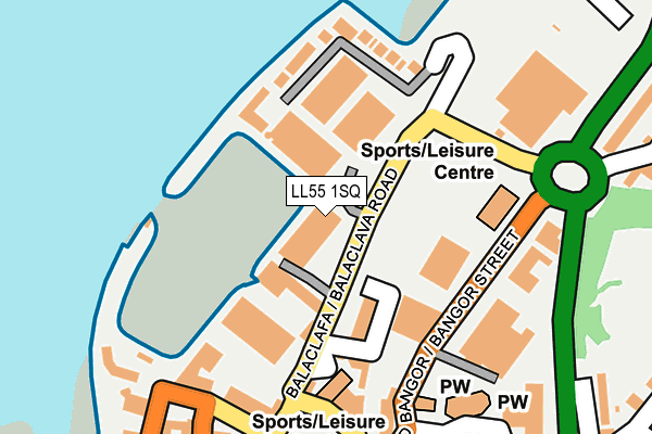 LL55 1SQ map - OS OpenMap – Local (Ordnance Survey)