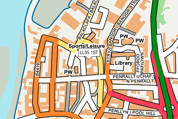LL55 1ST map - OS OpenMap – Local (Ordnance Survey)