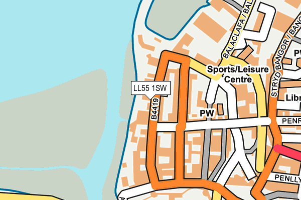LL55 1SW map - OS OpenMap – Local (Ordnance Survey)