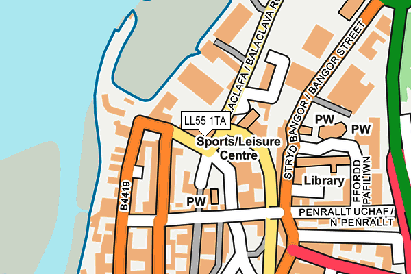 LL55 1TA map - OS OpenMap – Local (Ordnance Survey)