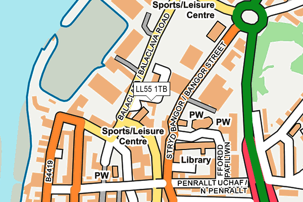 LL55 1TB map - OS OpenMap – Local (Ordnance Survey)