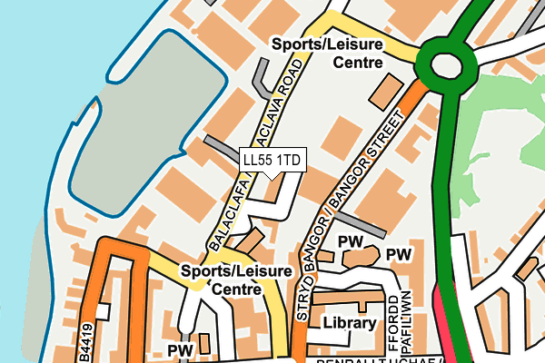 LL55 1TD map - OS OpenMap – Local (Ordnance Survey)