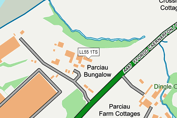 LL55 1TS map - OS OpenMap – Local (Ordnance Survey)