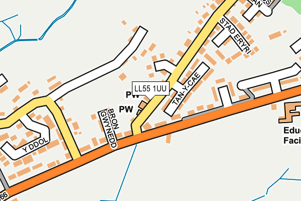 LL55 1UU map - OS OpenMap – Local (Ordnance Survey)