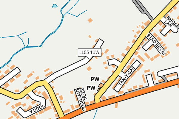 LL55 1UW map - OS OpenMap – Local (Ordnance Survey)