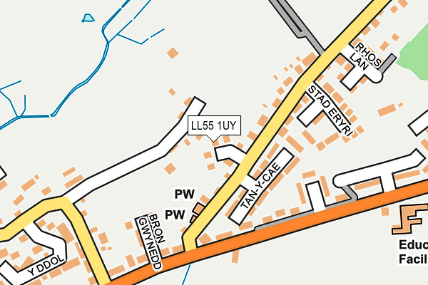 LL55 1UY map - OS OpenMap – Local (Ordnance Survey)