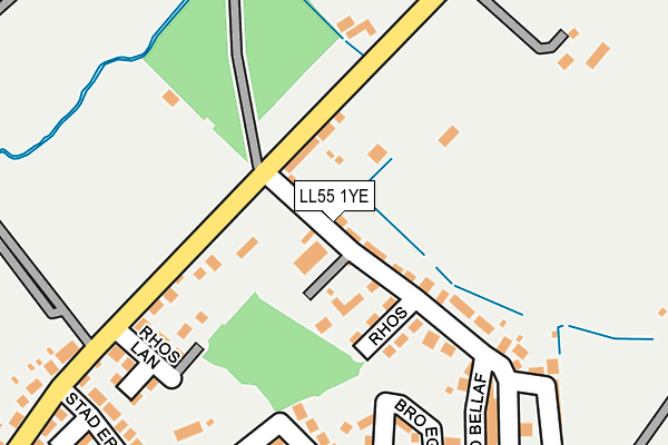LL55 1YE map - OS OpenMap – Local (Ordnance Survey)
