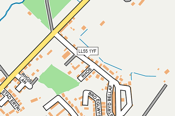 LL55 1YF map - OS OpenMap – Local (Ordnance Survey)