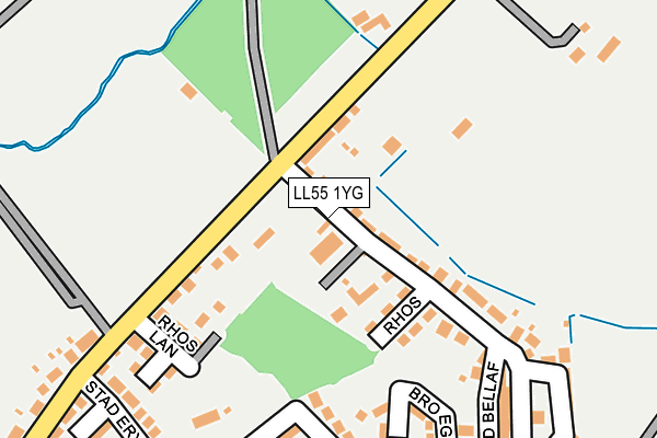 LL55 1YG map - OS OpenMap – Local (Ordnance Survey)