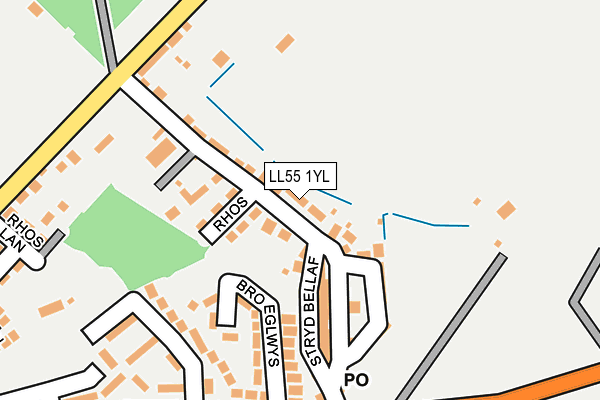 LL55 1YL map - OS OpenMap – Local (Ordnance Survey)