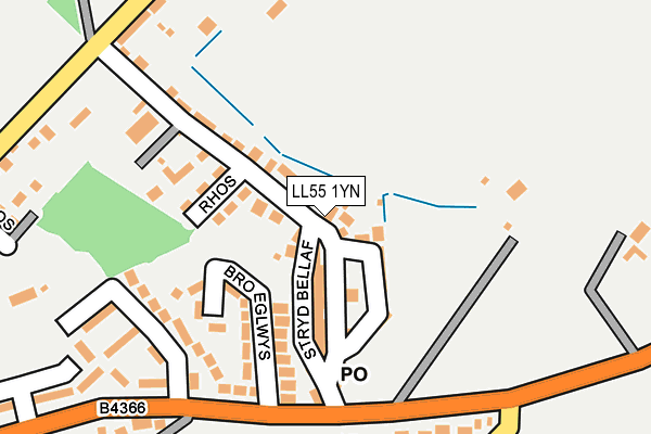 LL55 1YN map - OS OpenMap – Local (Ordnance Survey)