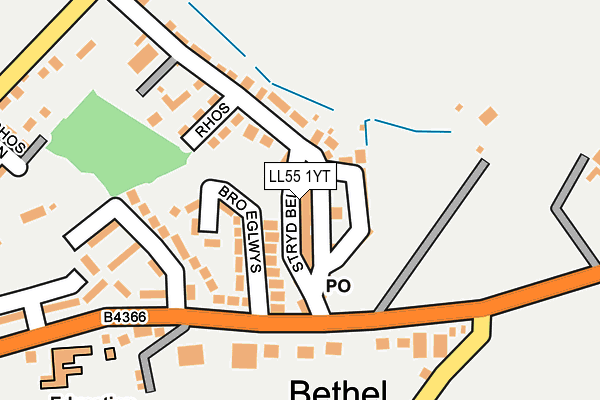 LL55 1YT map - OS OpenMap – Local (Ordnance Survey)