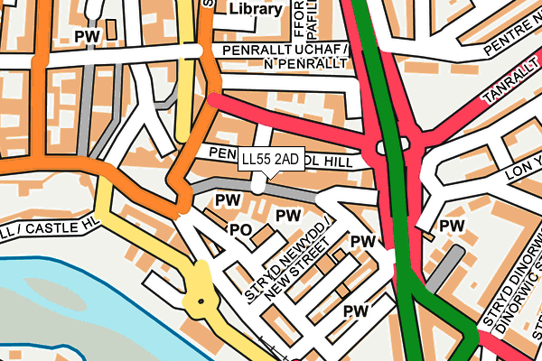 LL55 2AD map - OS OpenMap – Local (Ordnance Survey)