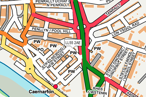LL55 2AE map - OS OpenMap – Local (Ordnance Survey)