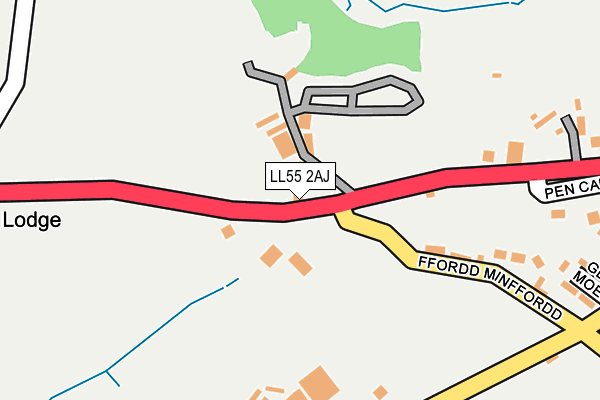 LL55 2AJ map - OS OpenMap – Local (Ordnance Survey)