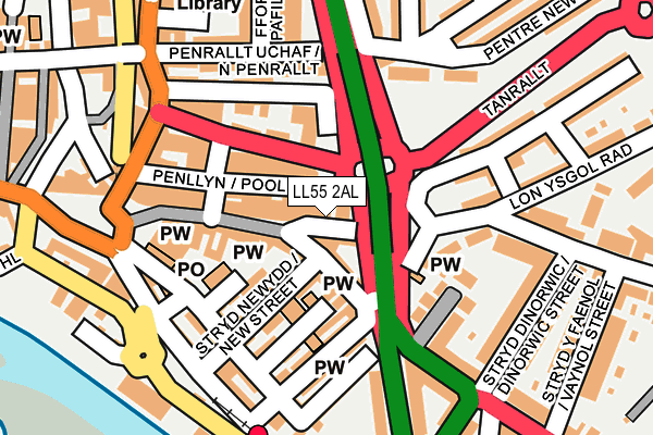 LL55 2AL map - OS OpenMap – Local (Ordnance Survey)