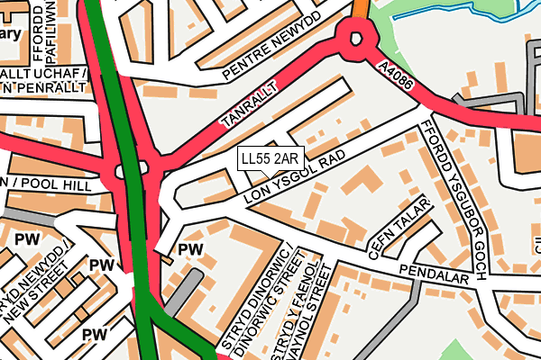 LL55 2AR map - OS OpenMap – Local (Ordnance Survey)