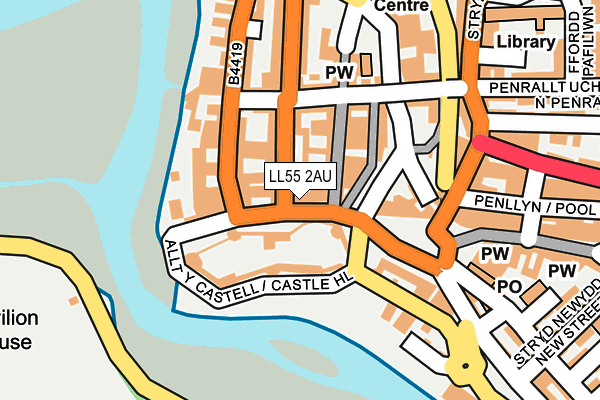 LL55 2AU map - OS OpenMap – Local (Ordnance Survey)