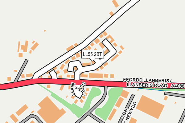 LL55 2BT map - OS OpenMap – Local (Ordnance Survey)