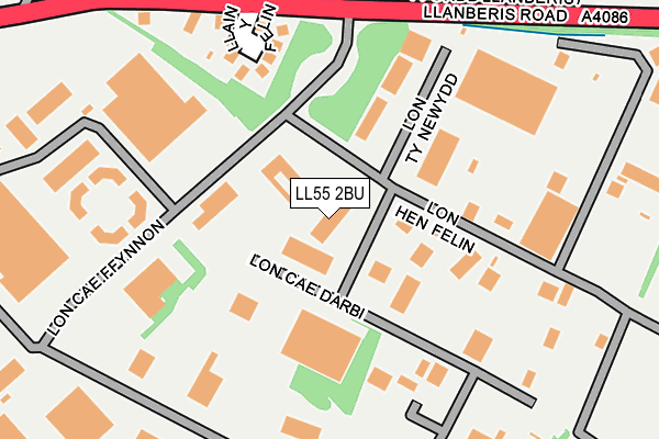 LL55 2BU map - OS OpenMap – Local (Ordnance Survey)