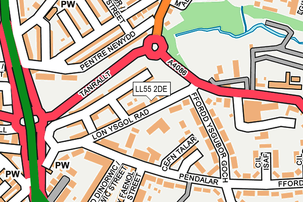 LL55 2DE map - OS OpenMap – Local (Ordnance Survey)