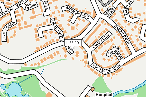 LL55 2DJ map - OS OpenMap – Local (Ordnance Survey)