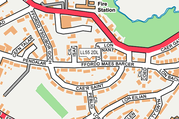 LL55 2DL map - OS OpenMap – Local (Ordnance Survey)