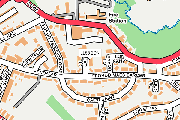 LL55 2DN map - OS OpenMap – Local (Ordnance Survey)