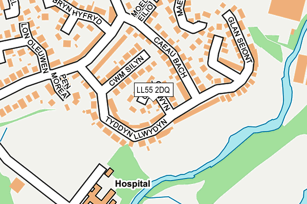 LL55 2DQ map - OS OpenMap – Local (Ordnance Survey)