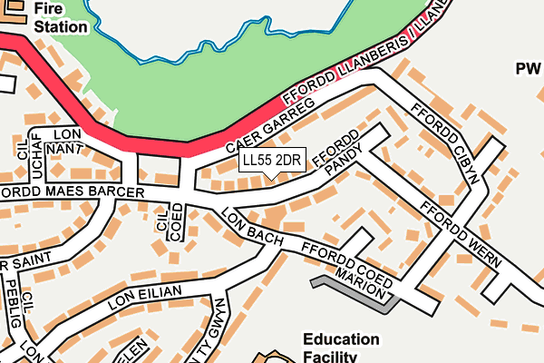 LL55 2DR map - OS OpenMap – Local (Ordnance Survey)