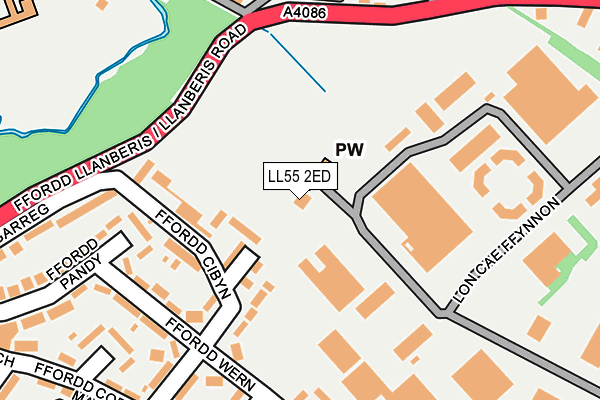 LL55 2ED map - OS OpenMap – Local (Ordnance Survey)