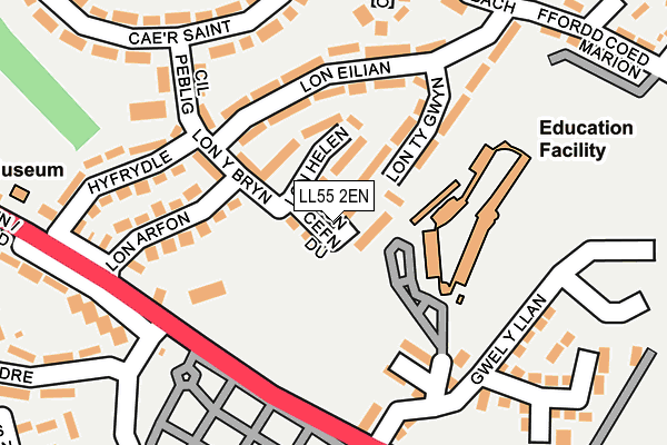 LL55 2EN map - OS OpenMap – Local (Ordnance Survey)