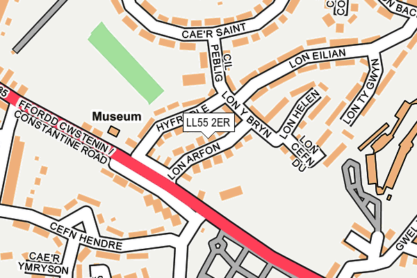 LL55 2ER map - OS OpenMap – Local (Ordnance Survey)