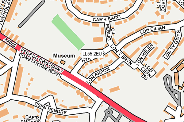 LL55 2EU map - OS OpenMap – Local (Ordnance Survey)