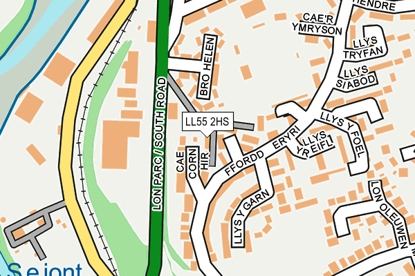 LL55 2HS map - OS OpenMap – Local (Ordnance Survey)