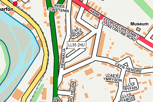LL55 2HU map - OS OpenMap – Local (Ordnance Survey)